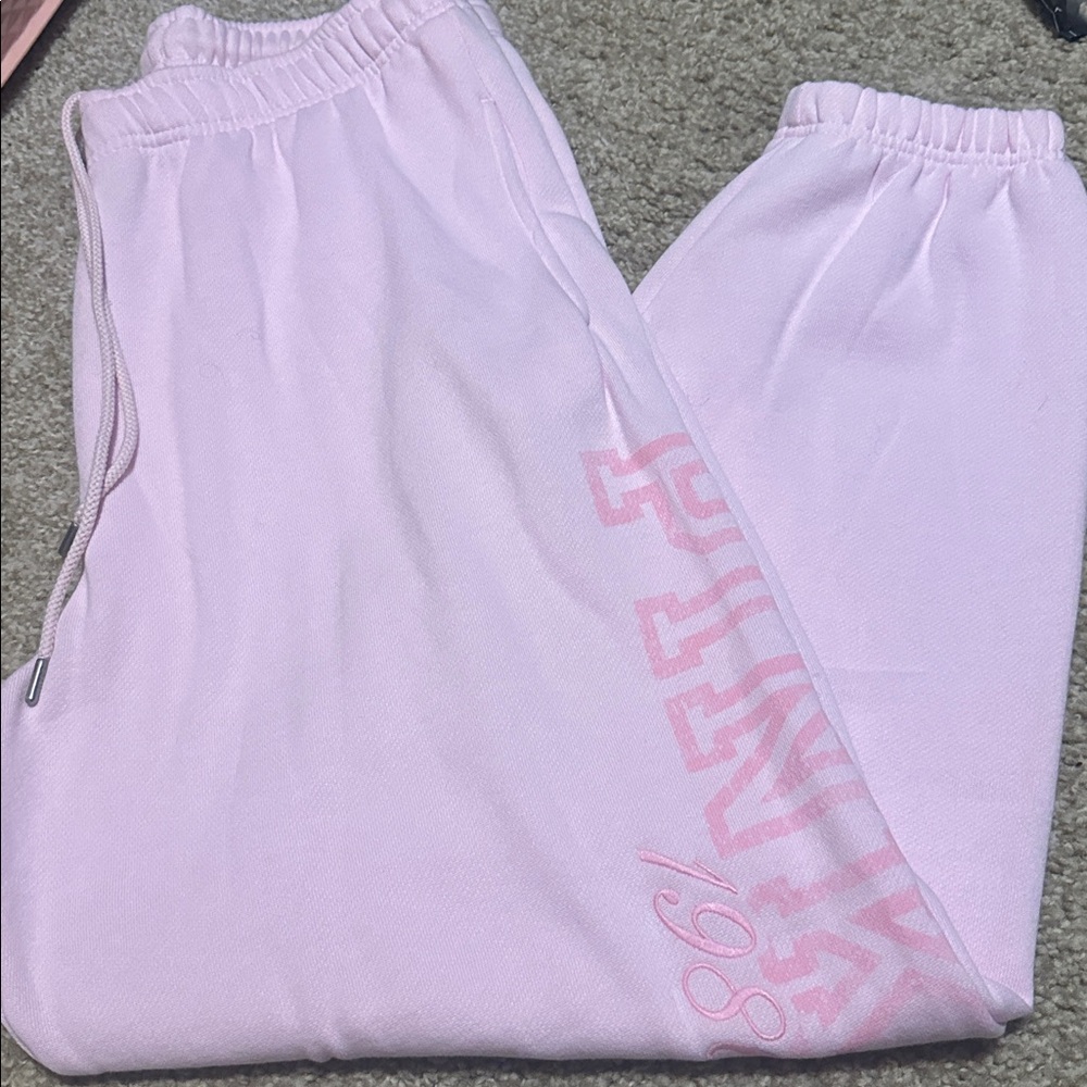 PINK Victoria's Secret campus Fleece Sweatpants L NWT